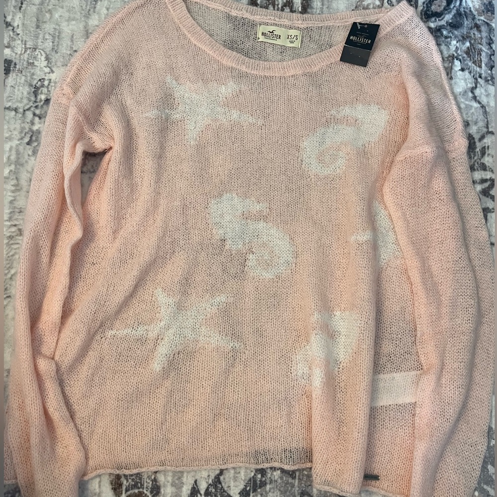 NWT Hollister Pink Beach Knitted Sweater size XS/Small